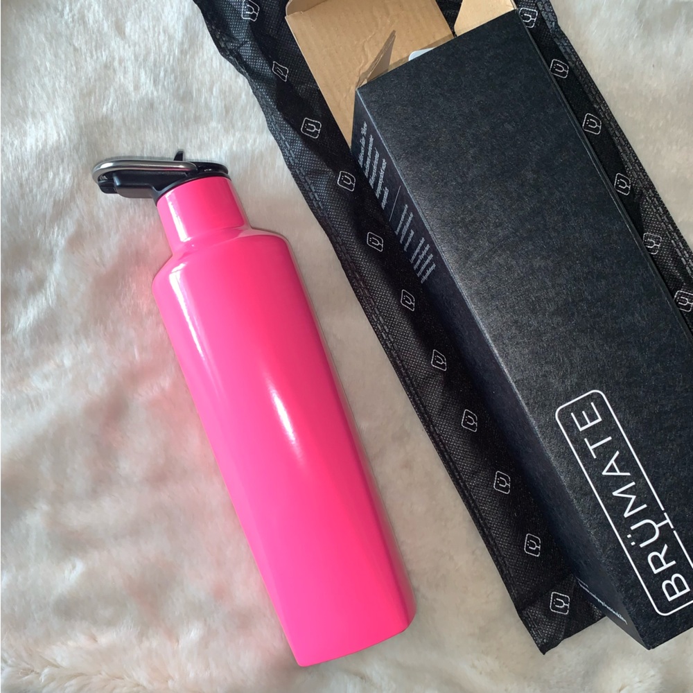 NEW! BRUMATE Rehydration Mini Bottle, 16oz, Neon Pink, Kid Friendly! NIB